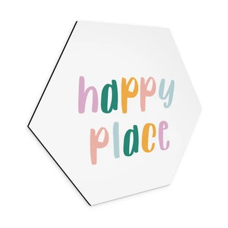 Hexagon Wandbild - Happy place - Alu-Dibond 