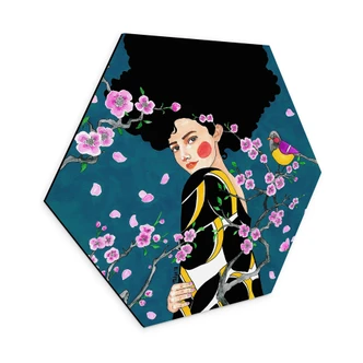 Hexagon Wandbild - Sie und Ich - Hülya - Alu-Dibond 