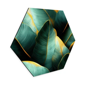 Wanddecoratie Exotische bananenbladeren - Jaszke - Alu-Dibond 