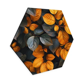 Wanddecoratie gloeiende bladeren in de herfst - Jaszke - Alu-Dibond 