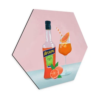 Hexagon Wandbild Aperol Spritz - Lizde - Alu-Dibond Hexagon Wandbild Aperol Spritz - Lizde - Alu-Dibond