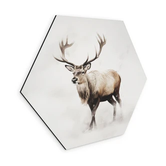 Wanddecoratie hert in witte winter - Magnusson - Alu-Dibond Wanddecoratie hert in witte winter - Magnusson - Alu-Dibond
