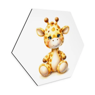Hexagon Dibond Kleine giraffe - Magnusson 