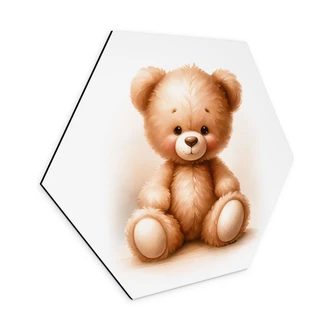Hexagon Dibond Kleine teddybeer - Magnusson 