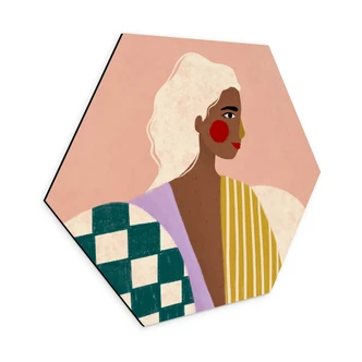 Hexagon Dibond Vrouw: een modern icoon - Müller 