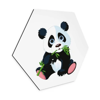 Hexagon Dibond Schattige Panda 