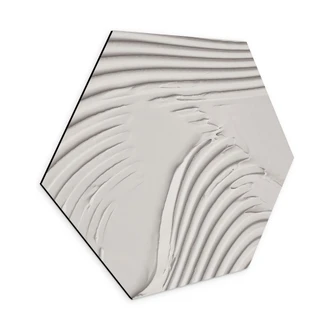 Hexagon Wandbild Sanfte Strukturen in Beige - Pictufy Studio - Alu-Dibond 