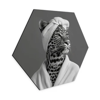 Zeshoek Wanddecoratie Royale Spa time-out met luipaard - Rahner - Alu-Dibond Zeshoek Wanddecoratie Royale Spa time-out met luipaard - Rahner - Alu-Dibond