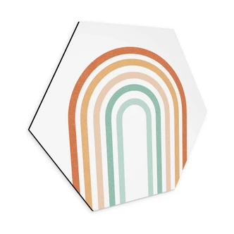 Hexagon Wandbild - Regenbogen Boho - Alu-Dibond Hexagon Wandbild - Regenbogen Boho - Alu-Dibond
