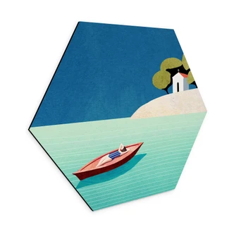 Hexagon Dibond Siësta in de zomer - Rivers 