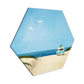 Hexagon Dibond Life in a Van - Vakantie aan zee - Rivers 
