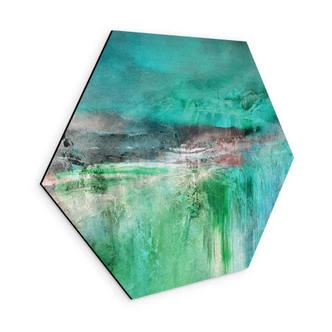 Wanddecoratie Groen fantasielandschap - Schmucker - Alu-Dibond 