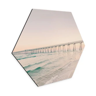 Hexagon Dibond Pier boven zee - Sisi & Seb 