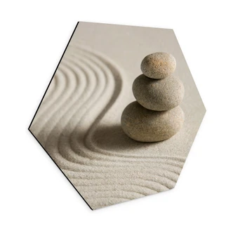 Hexagon Wandbild Stone in Sand 2 - Alu-Dibond 