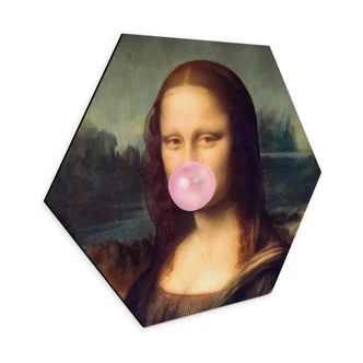 Hexagon Dibond Taudalpoi - Mona Lisa Eating Gum 