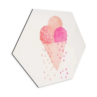 Hexagon Dibond Treechild - Ijsjes in de Zomer 