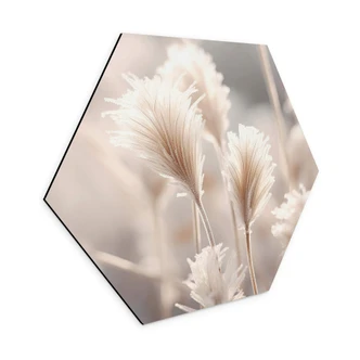 Hexagon Dibond Treechild - Pastelkleurige grassen 