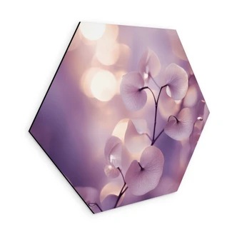 Hexagon Wandbild Zarte Orchidee in Lila - Treechild - Alu-Dibond 