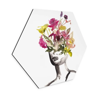 Hexagon Dibond Verbaan - Rainbow Flower Hair 