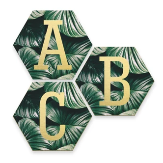 Hexagon Alu-Dibond Gold Decorative Letters Jungle 