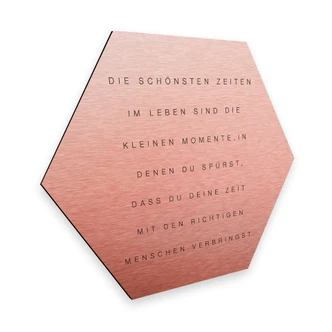 Hexagon - Alu-Dibond-Kupfereffekt - Die schönsten Zeiten 