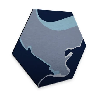 Hexagon - Alu-Dibond Silbereffekt Nordic Creators - Abstract Blue 