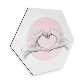 Hexagone - Alu-Dibond Graves - Main en coeur 