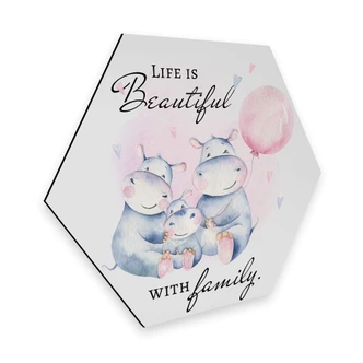 Hexagon Dibond Kvilis - Nijlpaarden 