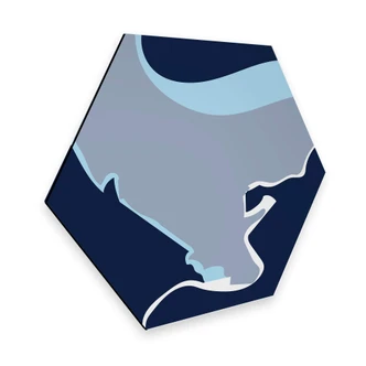 Hexagon - Alu-Dibond Nordic Creators - Abstract Blue 