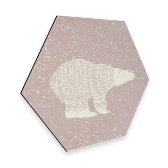 Hexagon - Alu-Dibond wit - Ijsberen 