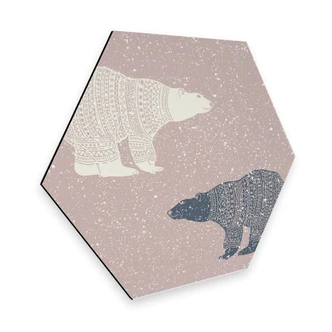 Hexagon - Alu-Dibond Gomes - Ijsberen 