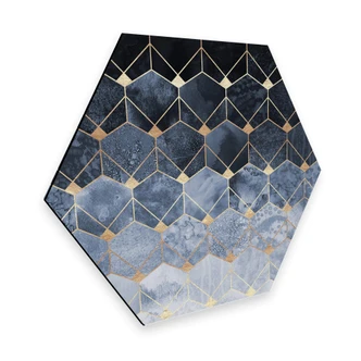 Hexagon Dibond Fredriksson - Blue & Gold 