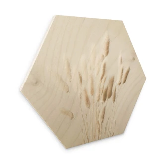 Hexagon - Holz 1X Studio - Getrocknete Gräser 
