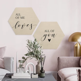 Hexagon Hout All of Me Loves All of You (2-delig) 