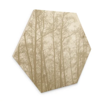 Sekskantet Billede af træ stille vinterskov - Böhmer 