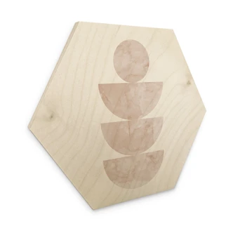 Hexagon Holzbild Geometrisches Gleichgewicht - Abstrakte Komposition - Costa 
