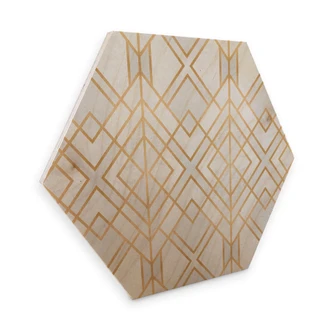 Hexagon - Holz Birke-Furnier Fredriksson - Goldene Geometrie 