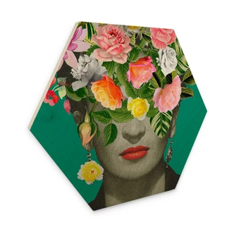 Hexagon Holzbild Frida Floral - Frida Floral Studio 