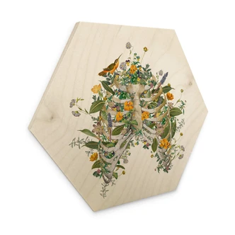 Wandbild Frida Floral Studio - Thorax Floral - Hexagon Holz 