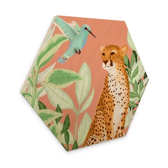 Hexagon - Holz Goed Blauw - Tropisch Pink 