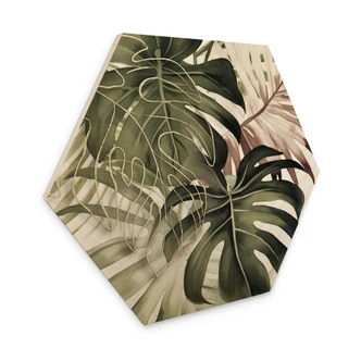 Hexagon Hout Tropische bladeren - Haase 