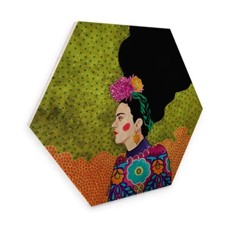 Hexagon - Holz Hülya - Frida im Portrait 
