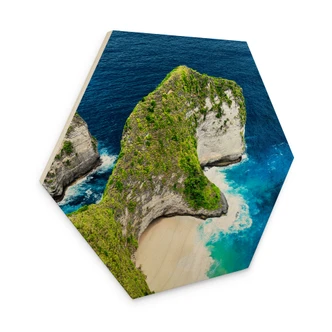 Tableau sur bois hexagonal Côte rocheuse de Nusa Penida - Hugonnard 