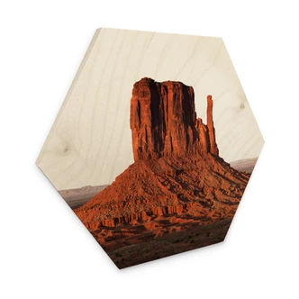 Hexagon Holzbild Felsformation in Monument Valley - Hugonnard 