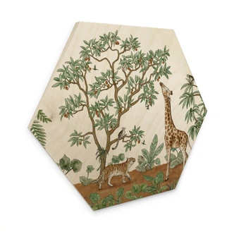 Sekskantet Billede af træ skjult objekt jungledyr - Kikki Belle 