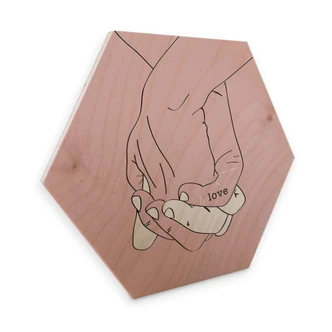 Hexagon - Holz Birke-Furnier Kubistika - Hand in Hand 