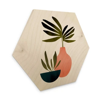 Holzbild Kubistika - Skandinavisches Stillleben - Hexagon 