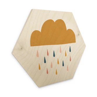 Hexagone - Bois Pluie joyeuse dans des tons pastels - Lisboa 