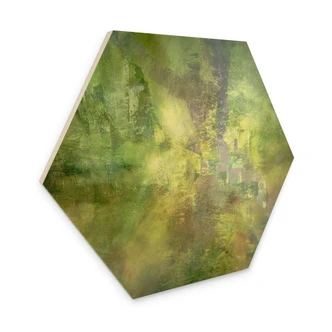 Tableau sur bois Hexagon Jeu de couleurs de vert d'or - Schmucker Tableau sur bois Hexagon Jeu de couleurs de vert d'or - Schmucker