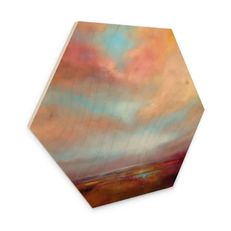 Houten Wanddecoratie met zeshoek Lichtgevend veld in het zonlicht - Schmucker 